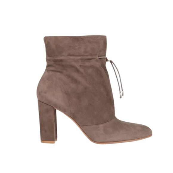 Gianvito Rossi Maeve Tan Beige Calfskin Leather Suede Ankle Boots Pumps Size 9.5 - Picture 2 of 11